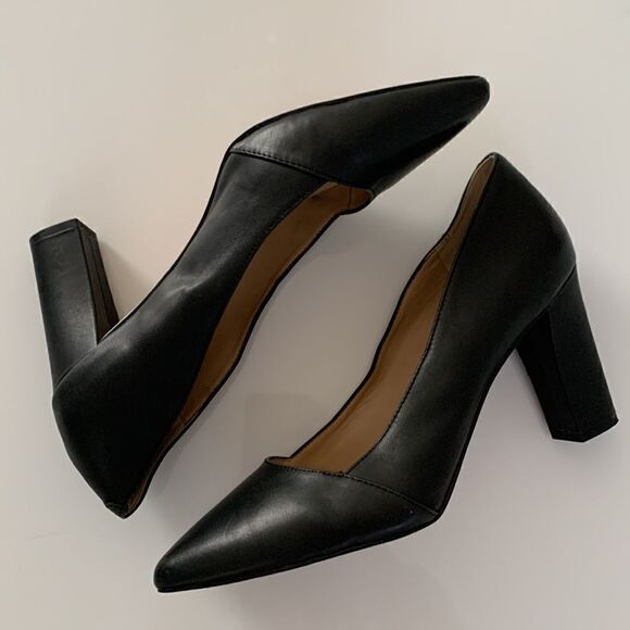 Franco Sarto L-Abree Black Leather Heels Pumps Women’s Shoes Size 9,5 - Picture 2 of 14